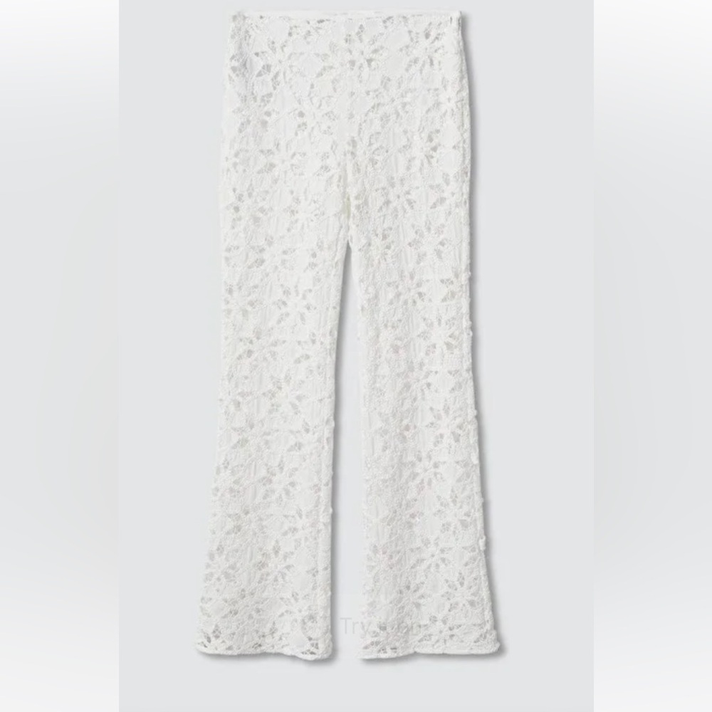 Mango Crochet Palazzo Pants
